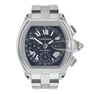 Cartier Roadster Stainless Steel Black Dial 40mm Automatic Men's Watch W62007X6